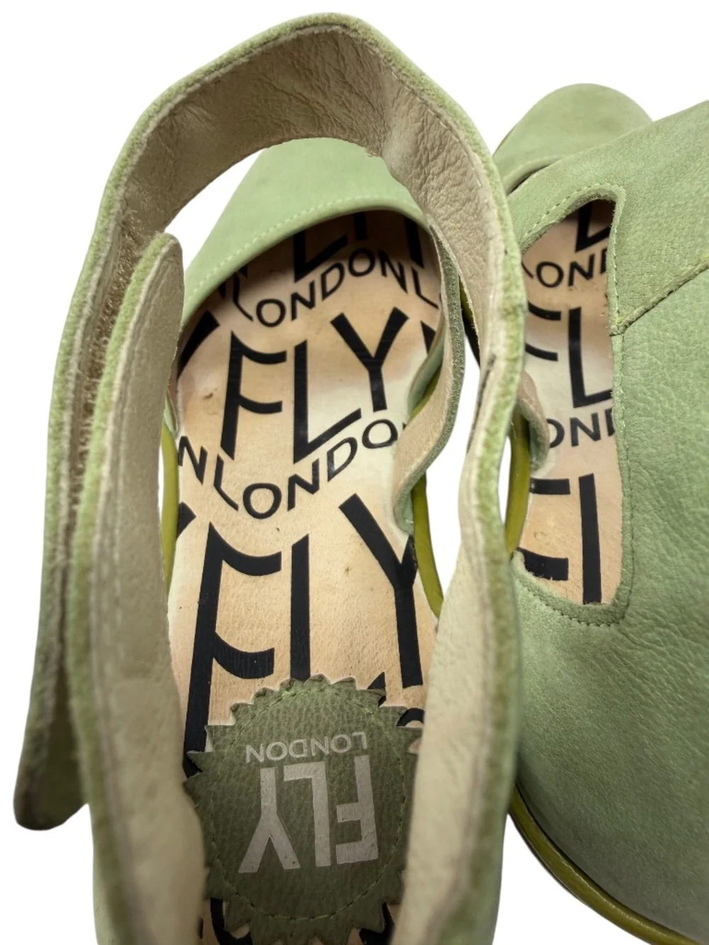 Fly London Mint Green Suede Piat Wedge Sandals 38